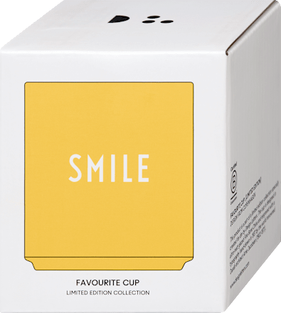 Lieblingsbecher aus Porzellan "SMILE", gelb (300 ml) DESIGN LETTERS