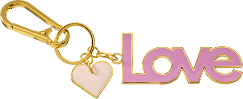 Schlüsselanhänger "Love", gold/rosa/creme (14,8x3x0,5 cm) DESIGN LETTERS
