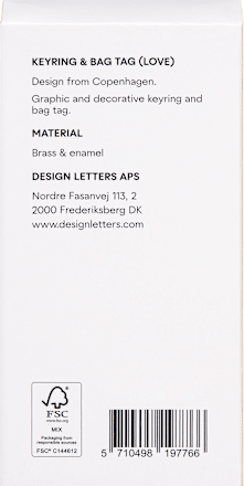 Schlüsselanhänger "Love", gold/rosa/creme (14,8x3x0,5 cm) DESIGN LETTERS