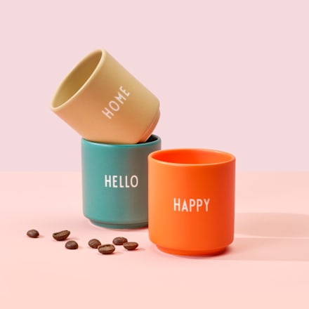 Espressobecher aus Porzellan "HELLO", dunkelgrün DESIGN LETTERS