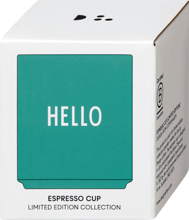 Espressobecher aus Porzellan "HELLO", dunkelgrün DESIGN LETTERS