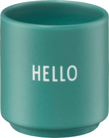 Espressobecher aus Porzellan "HELLO", dunkelgrün DESIGN LETTERS