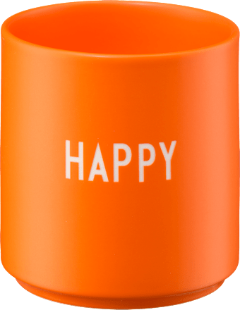 Lieblingsbecher aus Porzellan "HAPPY", orange (300 ml) DESIGN LETTERS
