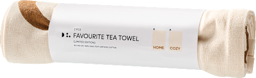 Geschirrtuch "COZY HOME", offwhite/braun (60x40 cm) DESIGN LETTERS