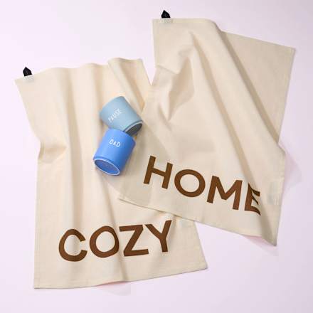 Geschirrtuch "COZY HOME", offwhite/braun (60x40 cm) DESIGN LETTERS