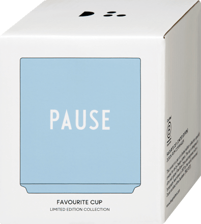 Lieblingsbecher aus Porzellan "PAUSE", hellblau (300 ml) DESIGN LETTERS