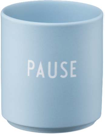 Lieblingsbecher aus Porzellan "PAUSE", hellblau (300 ml) DESIGN LETTERS