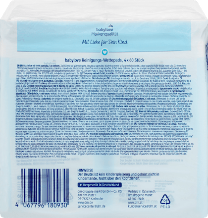 Reinigungs Wattepads (4x60 St) babylove