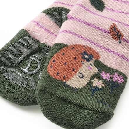 Stoppersocken mit Igel-Motiv, lila & grün, Gr. 21/22 ALANA