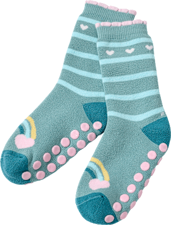 ABS Socken mit Regenbogen-Muster, blau, Gr. 23/26 ALANA
