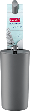 Set con scopino per WC e porta scopino grigio Profissimo