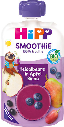 BIO Smoothie Mix příkrm v sáčku jablko, hruška & borůvky HiPP