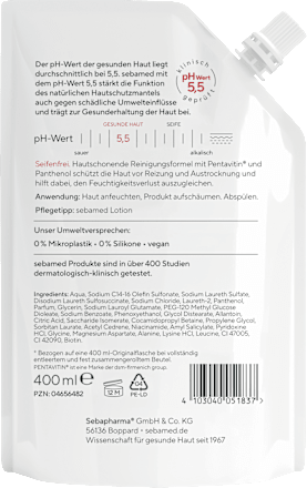 flüssige Waschemulsion, seifenfrei Nachfüllpack sebamed