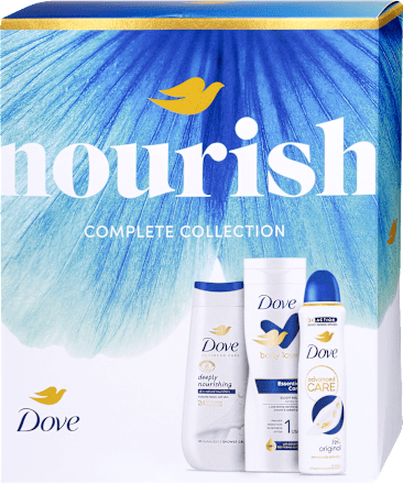 Nourish tusfürdő, testápoló, deo spray ajándékcsomag Dove