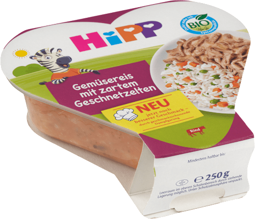 příkrm Rýže se zeleninou a hovězím masem HiPP