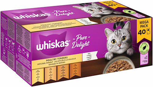 Nassfutter Katze Pure Delight Geflügel-Ragout Mega Pack Whiskas
