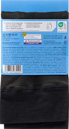 Strumpfhose Secret Style mit Punkte-Muster & Transparent-Optik schwarz Gr. 46/48, 50 DEN Fascino