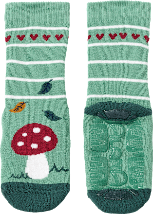 Stoppersocken mit Pilz-Motiv, grün, Gr. 23/24 ALANA