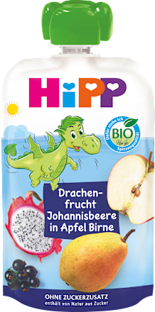 Quetschie Hippis Drachenfrucht-Johannisbeere in Apfel-Birne ab 1 Jahr HiPP