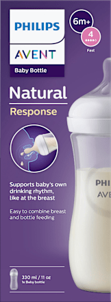 Babyflasche Natural Response weiß, ab dem 6. Monat, 330ml  PHILIPS AVENT