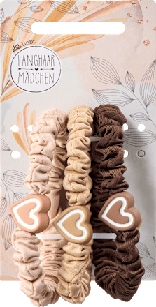Scrunchies gerafft mit Herz-Charm Langhaarmädchen