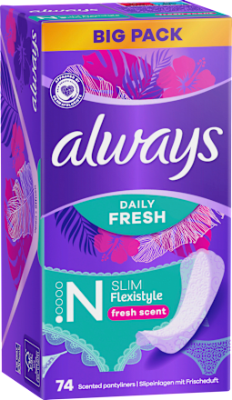 Slipeinlagen Daily Fresh Slim Flexistyle mit Frischeduft, Big Pack always