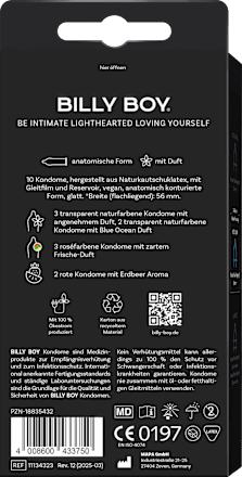 Kondome Sinnliche Vielfalt, Breite 56 mm BILLY BOY