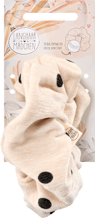 Scrunchies Polka Dots, Beige-Schwarz Langhaarmädchen