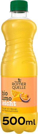 Erfrischungsgetränk Orange mit Mango & Passionsfrucht Bio Limo Leicht Römerquelle