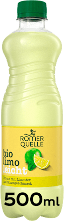 Erfrischungsgetränk Zitrone mit Limetten- und Minzgeschmack Bio Limo Leicht Römerquelle