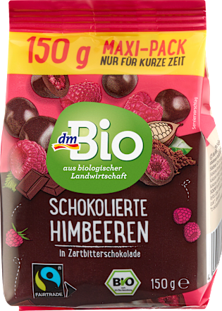Sušene maline u tamnoj čokoladi - maxi pack dmBio