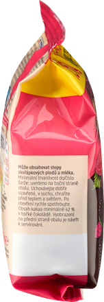 Mrazom sušené maliny v horkej čokoláde dmBio