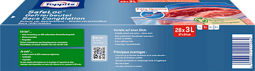 Gefrierbeutel 3 L mit Doppelverschluss Toppits