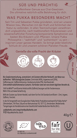 Kräutertee "Vanilla Chai" mit Zimt, Ingwer & Vanille (20 Beutel) pukka