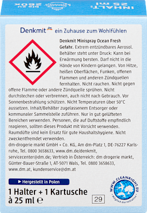 Mini-spray odorizant Ocean Fresh set Denkmit