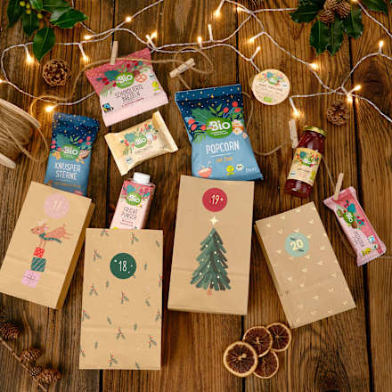 Schokolierte Brezeln Zartbitter, Adventskalender zum Selbstgestalten 2025 dmBio