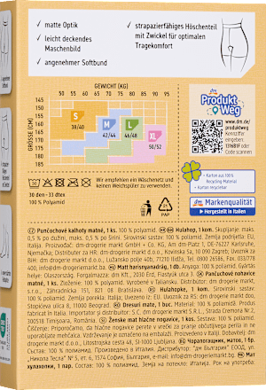 Pančuchové nohavice matné, 30 DEN, čierne, veľ. 38/40 Fascino