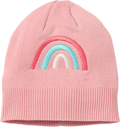 Mütze mit Regenbogen-Applikation, rosa, Gr. 54/55 ALANA