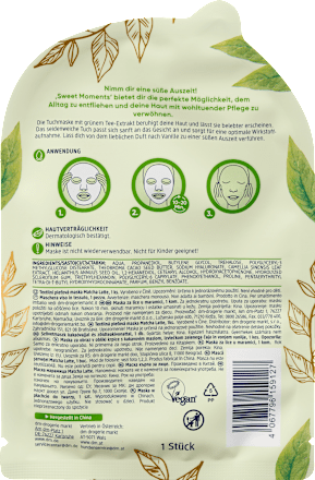 textilní pleťová maska Matcha Latte Balea