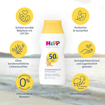 Sonnenmilch Ultra Sensitiv 50+ HiPP Babysanft