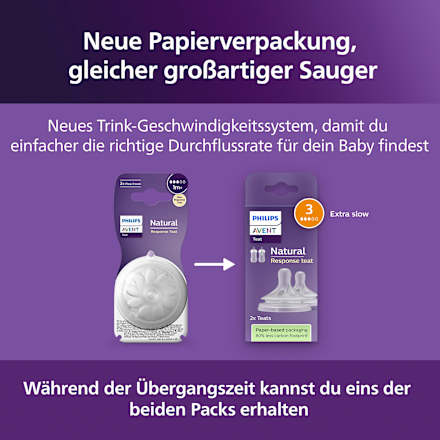 Trinksauger Natural Response Silikon, Durchflussrate 3 PHILIPS AVENT