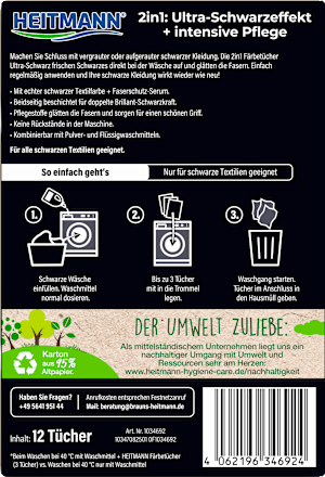 Färbetücher Ultra Schwarz 2in1 Heitmann