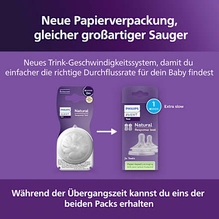 Trinksauger Natural Response Silikon, Durchflussrate 1 PHILIPS AVENT