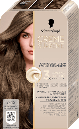 Farba na vlasy - 7-42 béžová blond Schwarzkopf CREME SUPREME