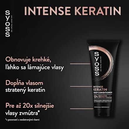 Intenzívny kondicionér Keratin na zníženie lámavosti vlasov syoss