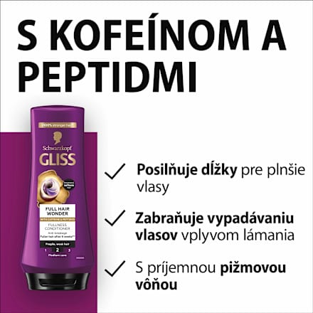 Kondicionér na krehké vlasy Full Hair Wonder Schwarzkopf GLISS