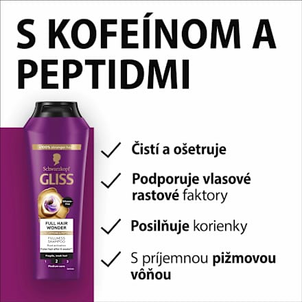 Šampón na krehké vlasy Full Hair Wonder Schwarzkopf GLISS
