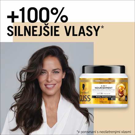 Vyživujúca maska na lámavé a poškodené vlasy 4v1 Nourishment Schwarzkopf GLISS