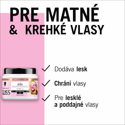Maska pre lesk vlasov 4v1 Liquid Silk  Schwarzkopf GLISS