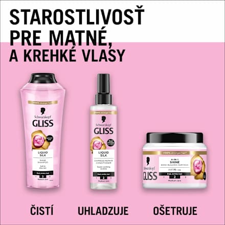 Maska pre lesk vlasov 4v1 Liquid Silk  Schwarzkopf GLISS